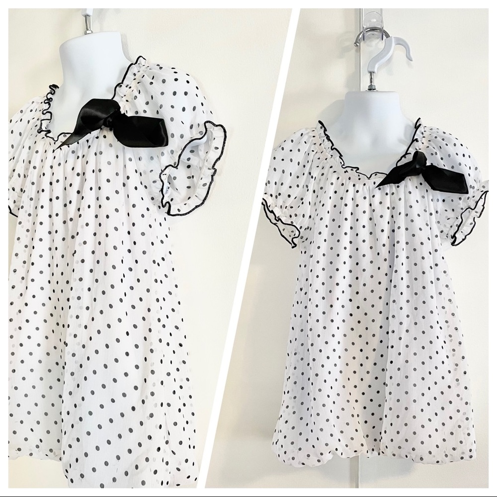 Girl’s Short Sleeve Polka Dot Tunic Blouse Size 5